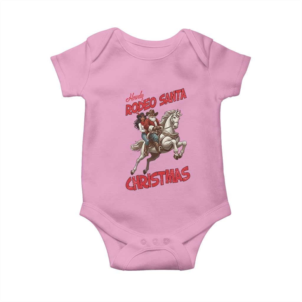 Black Cowboy Santa Christmas Baby Onesie African American Western - Print Your Wear