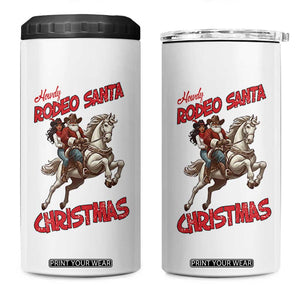Black Cowboy Santa Christmas 4 in 1 Can Cooler Tumbler African American Western TS14 One Size: 16 oz White Print Your Wear