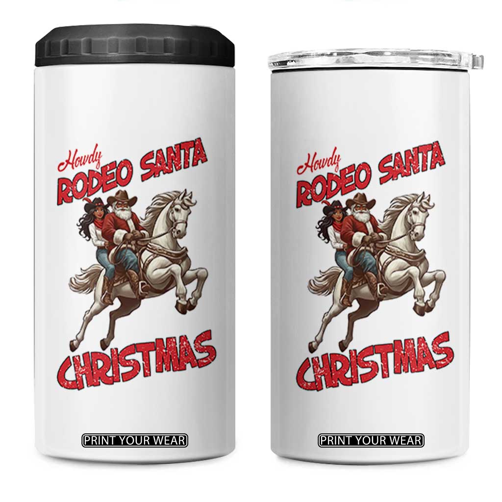 Black Cowboy Santa Christmas 4 in 1 Can Cooler Tumbler African American Western - Print Your Wear