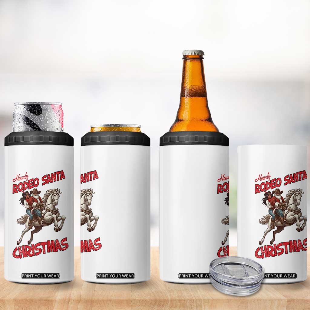 Black Cowboy Santa Christmas 4 in 1 Can Cooler Tumbler African American Western - Print Your Wear