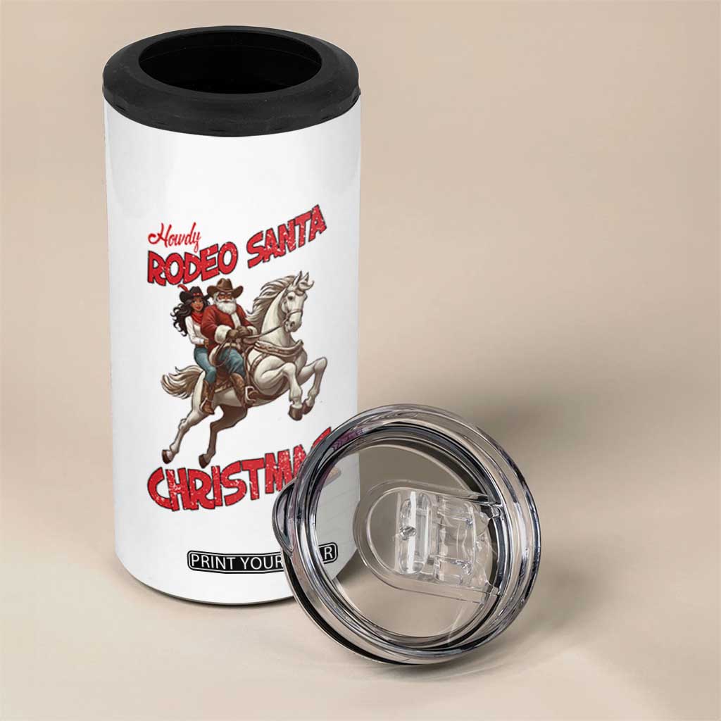 Black Cowboy Santa Christmas 4 in 1 Can Cooler Tumbler African American Western - Print Your Wear