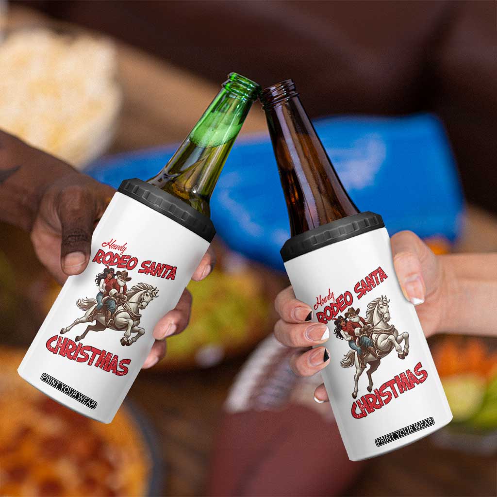 Black Cowboy Santa Christmas 4 in 1 Can Cooler Tumbler African American Western - Print Your Wear