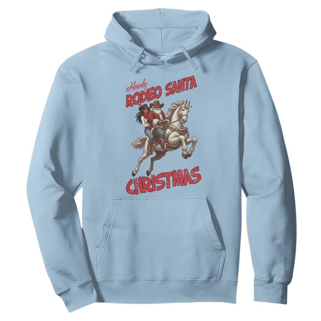 Black Cowboy Santa Christmas Hoodie African American Western TS14 Light Blue Print Your Wear