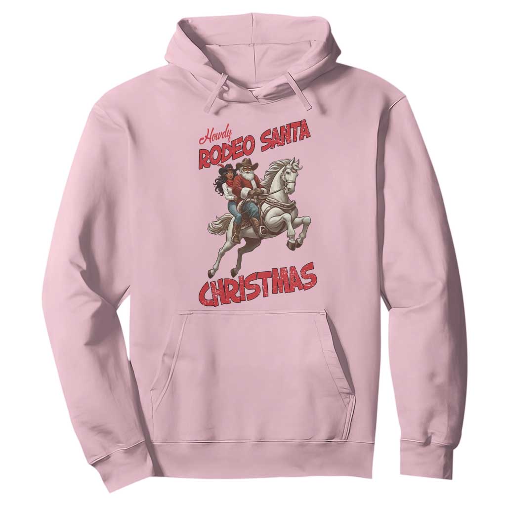 Black Cowboy Santa Christmas Hoodie African American Western TS14 Light Pink Print Your Wear