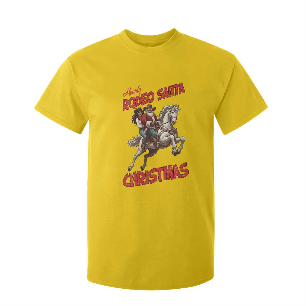 Black Cowboy Santa Christmas T Shirt For Kid African American Western - Print Your Wear