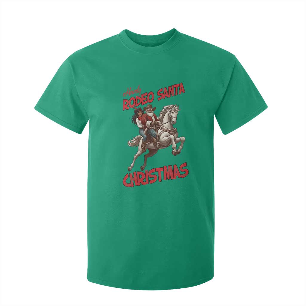 Black Cowboy Santa Christmas T Shirt For Kid African American Western - Print Your Wear