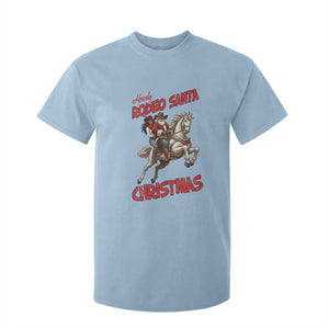 Black Cowboy Santa Christmas T Shirt For Kid African American Western TS14 Light Blue Print Your Wear