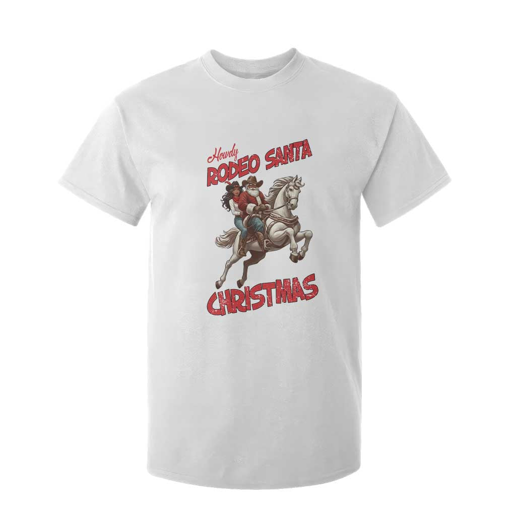Black Cowboy Santa Christmas T Shirt For Kid African American Western - Print Your Wear