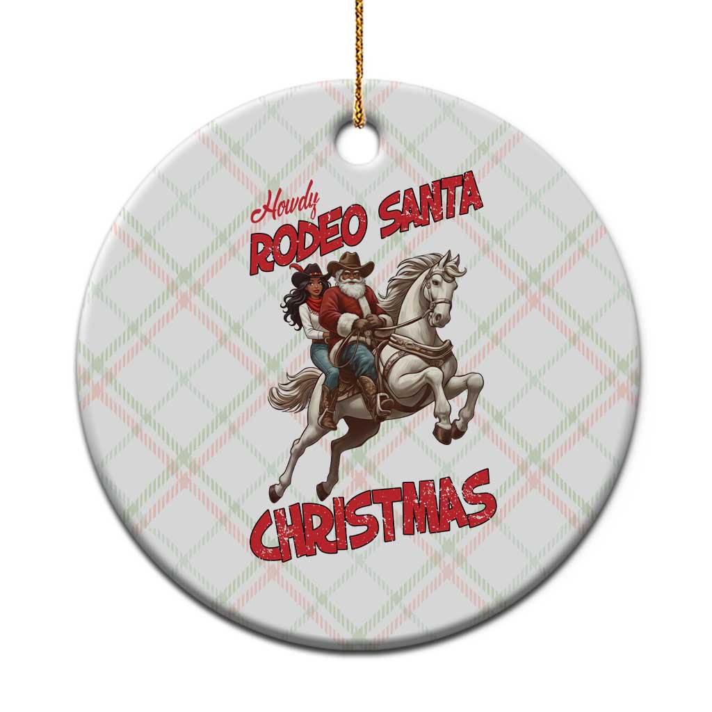 Black Cowboy Santa Christmas Ceramic Ornament African American Western - Print Your Wear