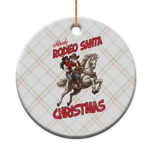 Black Cowboy Santa Christmas Ceramic Ornament African American Western - Print Your Wear