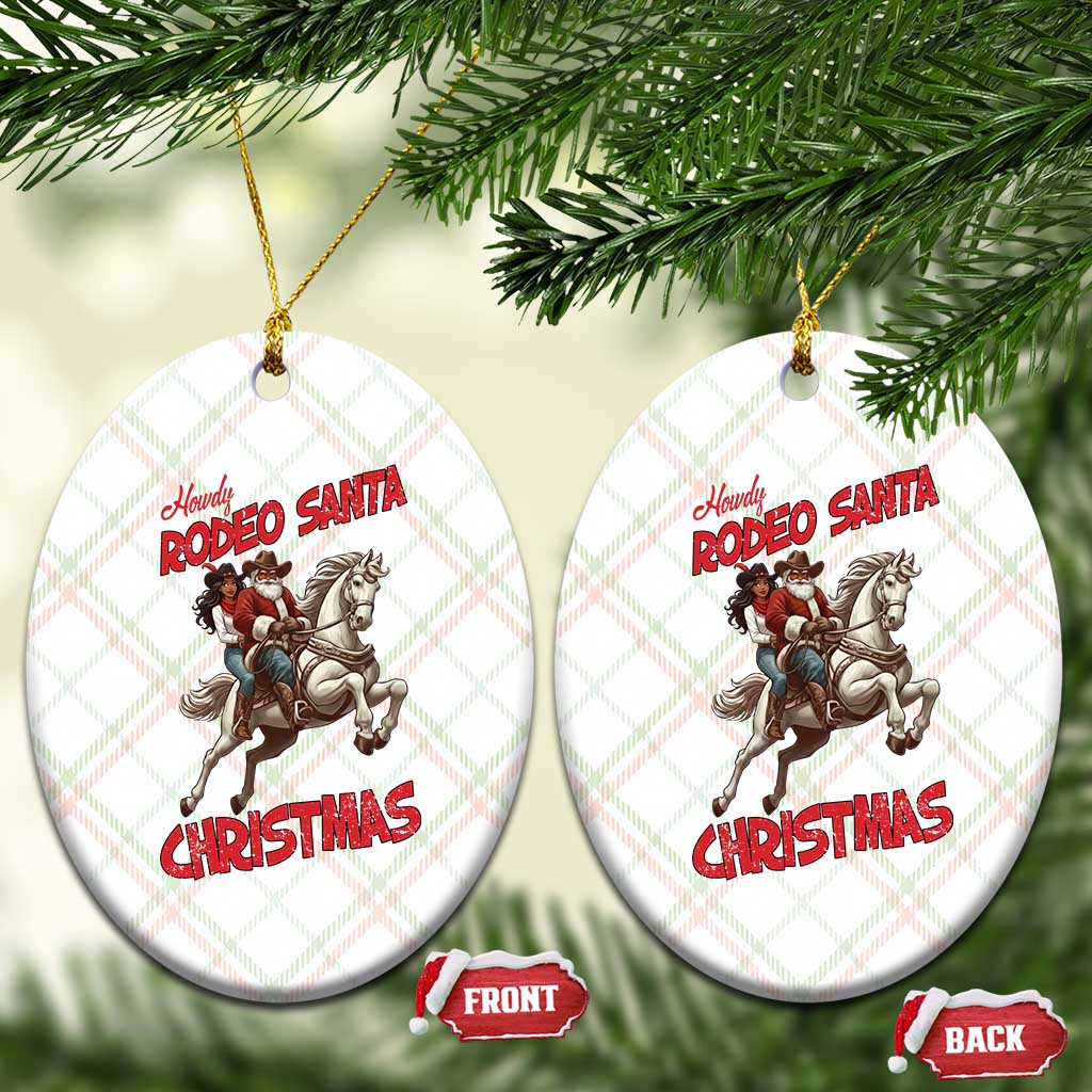 Black Cowboy Santa Christmas Ceramic Ornament African American Western - Print Your Wear
