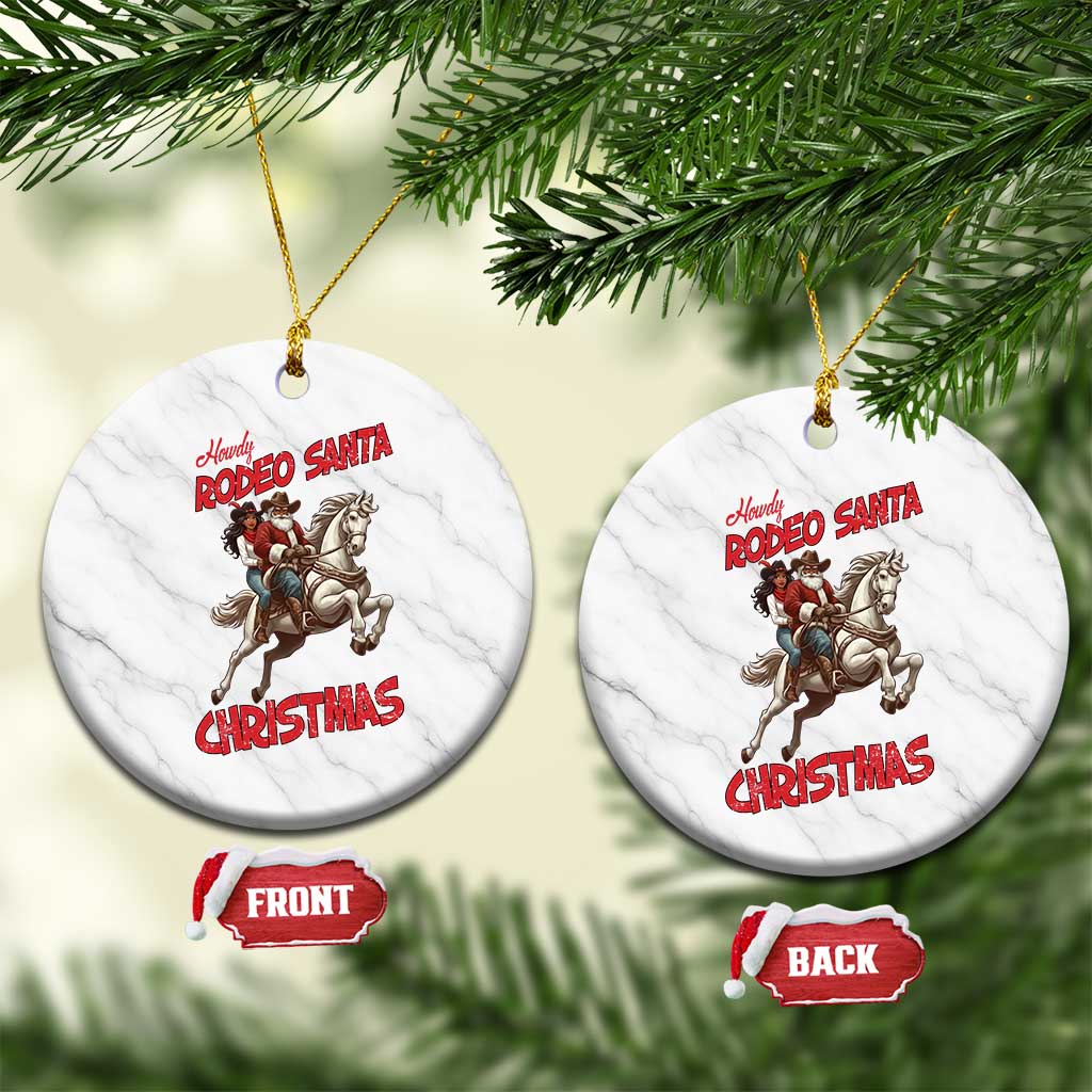 Black Cowboy Santa Christmas Ceramic Ornament African American Western - Print Your Wear