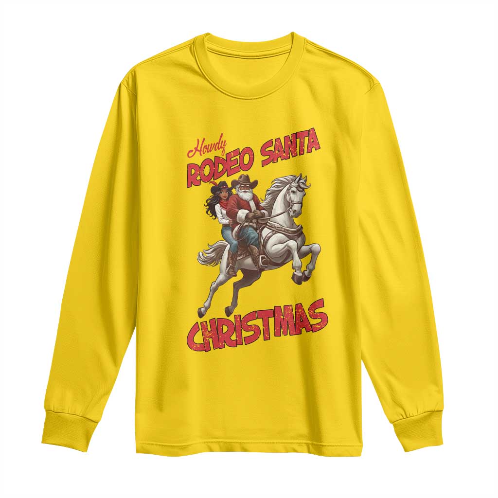 Black Cowboy Santa Christmas Long Sleeve Shirt African American Western TS14 Daisy Print Your Wear