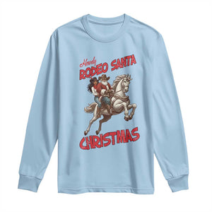 Black Cowboy Santa Christmas Long Sleeve Shirt African American Western TS14 Light Blue Print Your Wear