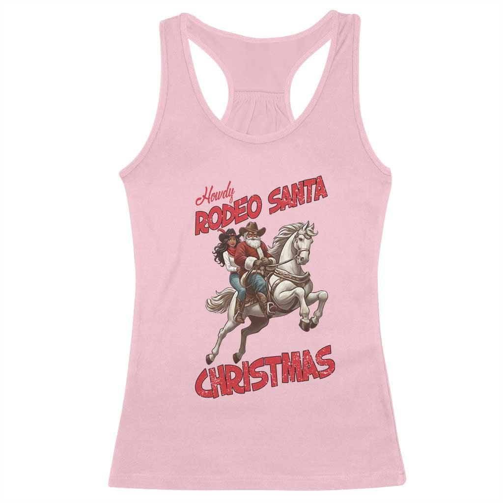 Black Cowboy Santa Christmas Racerback Tank Top African American Western - Print Your Wear