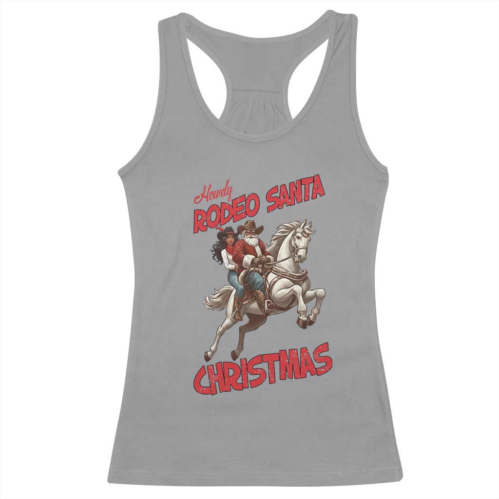 Black Cowboy Santa Christmas Racerback Tank Top African American Western - Print Your Wear