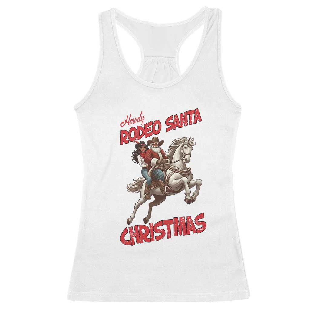 Black Cowboy Santa Christmas Racerback Tank Top African American Western - Print Your Wear
