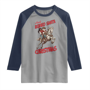 Black Cowboy Santa Christmas Raglan Shirt African American Western TS14 Sport Gray Navy Print Your Wear
