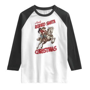 Black Cowboy Santa Christmas Raglan Shirt African American Western TS14 White Black Print Your Wear