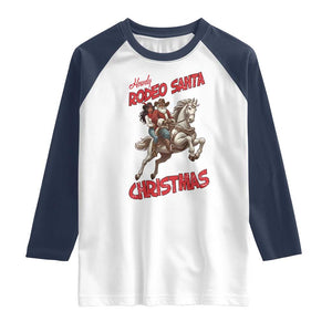 Black Cowboy Santa Christmas Raglan Shirt African American Western TS14 White Navy Print Your Wear