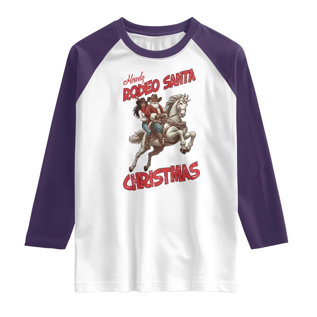 Black Cowboy Santa Christmas Raglan Shirt African American Western TS14 White Purple Print Your Wear