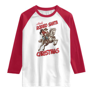 Black Cowboy Santa Christmas Raglan Shirt African American Western TS14 White Red Print Your Wear