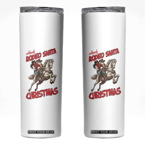 Black Cowboy Santa Christmas Skinny Tumbler African American Western - Print Your Wear