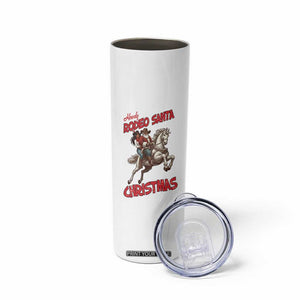 Black Cowboy Santa Christmas Skinny Tumbler African American Western - Print Your Wear