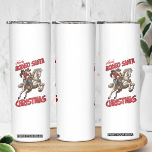 Black Cowboy Santa Christmas Skinny Tumbler African American Western - Print Your Wear