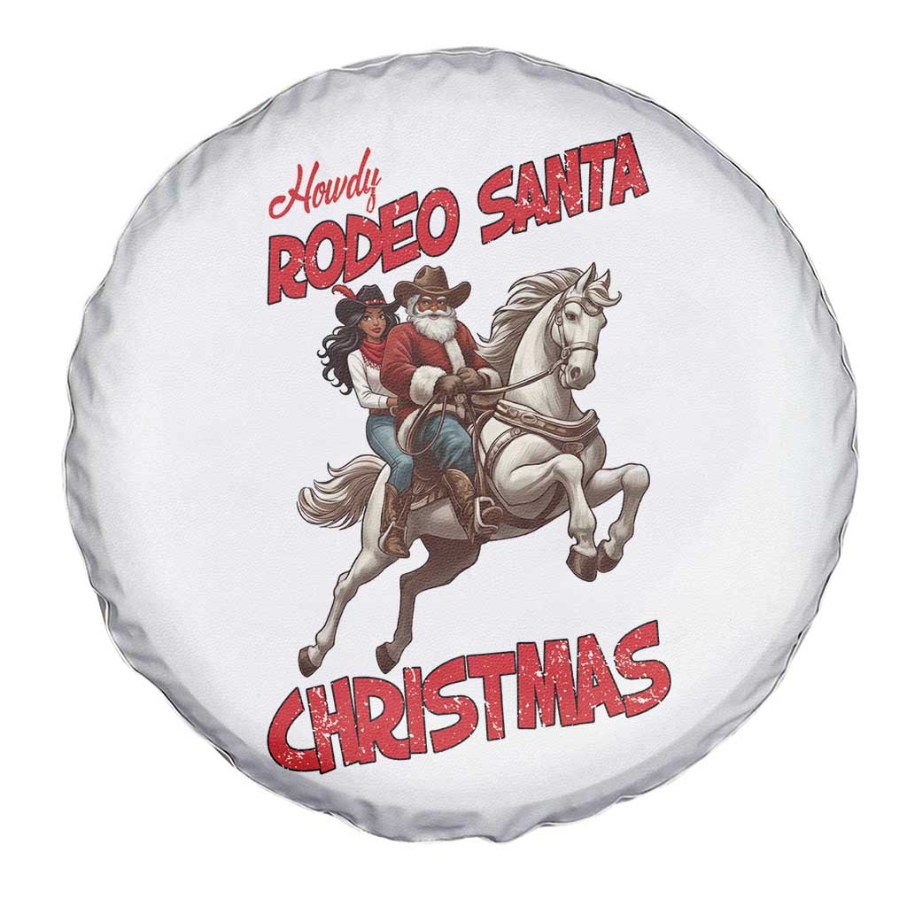 Black Cowboy Santa Christmas Spare Tire Cover African American Western - Print Your Wear