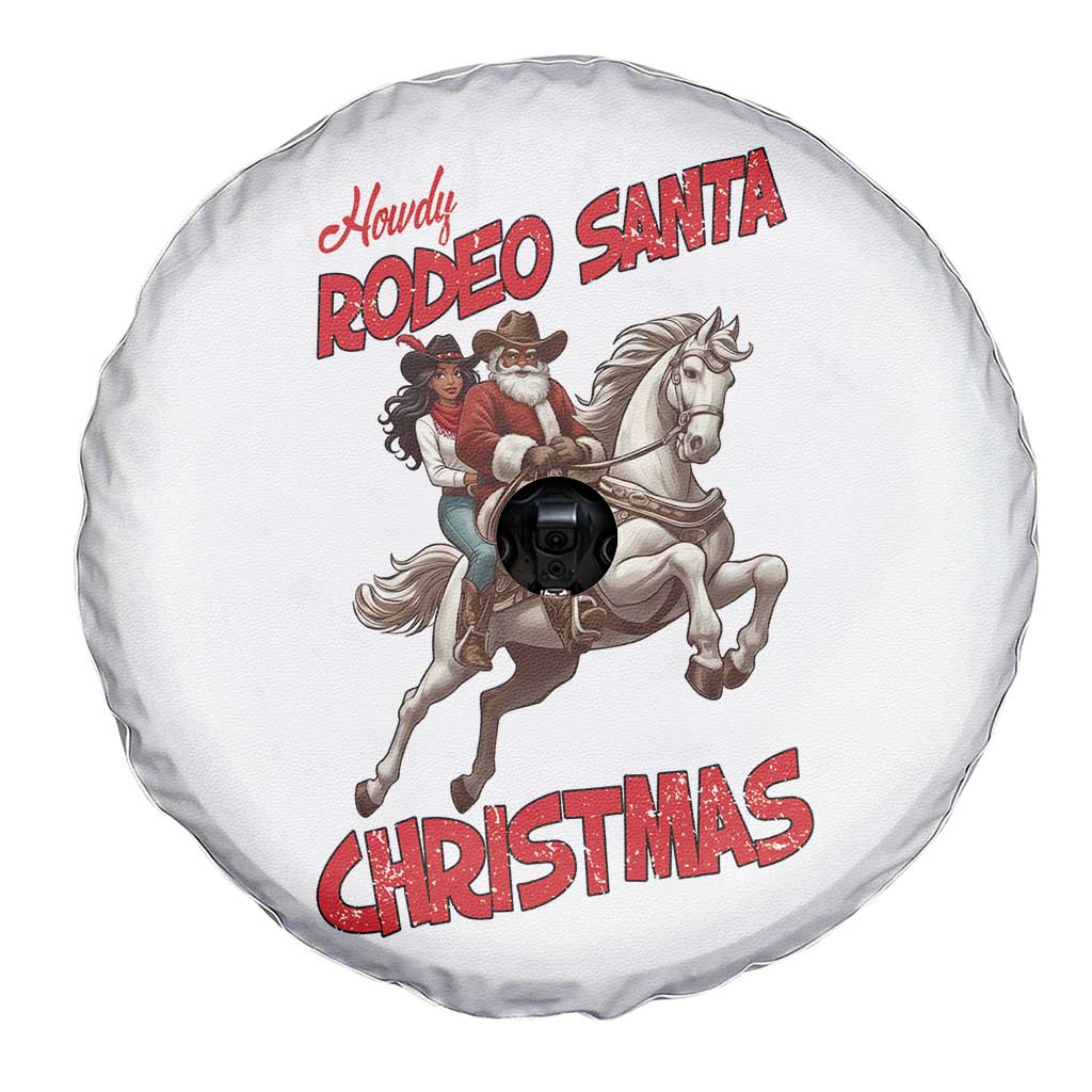Black Cowboy Santa Christmas Spare Tire Cover African American Western - Print Your Wear