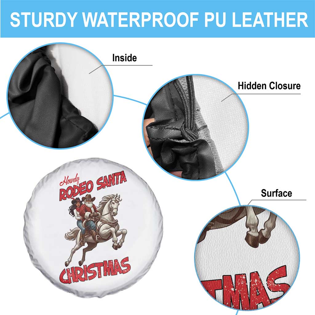Black Cowboy Santa Christmas Spare Tire Cover African American Western - Print Your Wear