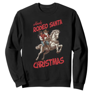 Black Cowboy Santa Christmas Sweatshirt African American Western - Print Your Wear