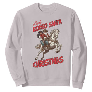 Black Cowboy Santa Christmas Sweatshirt African American Western TS14 Ice Gray Print Your Wear