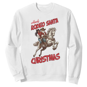 Black Cowboy Santa Christmas Sweatshirt African American Western - Print Your Wear