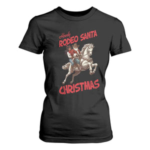 Black Cowboy Santa Christmas T Shirt For Women African American Western TS14 Black Print Your Wear