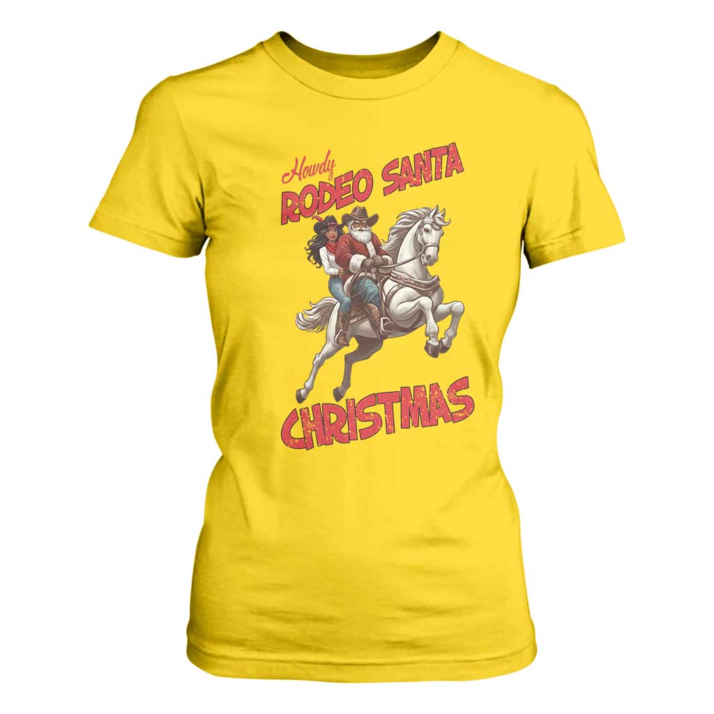 Black Cowboy Santa Christmas T Shirt For Women African American Western TS14 Daisy Print Your Wear