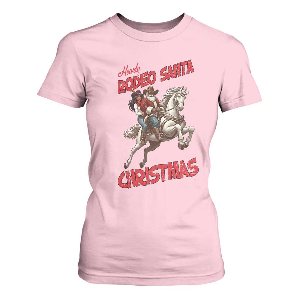 Black Cowboy Santa Christmas T Shirt For Women African American Western - Print Your Wear