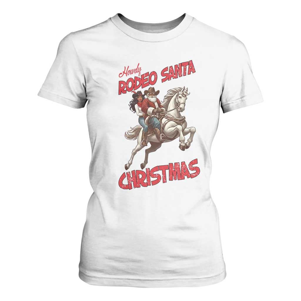 Black Cowboy Santa Christmas T Shirt For Women African American Western TS14 White Print Your Wear