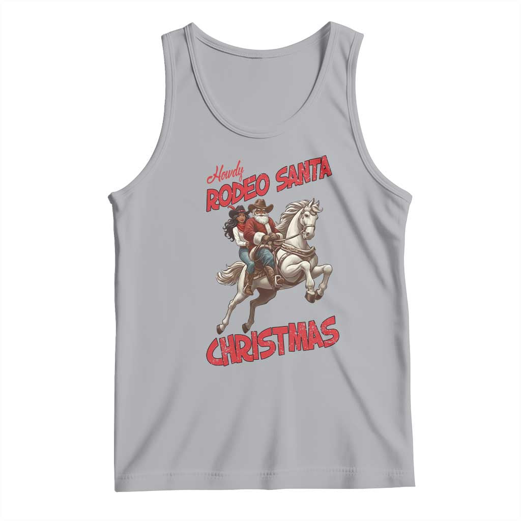 Black Cowboy Santa Christmas Tank Top African American Western TS14 Athletic Heather Print Your Wear