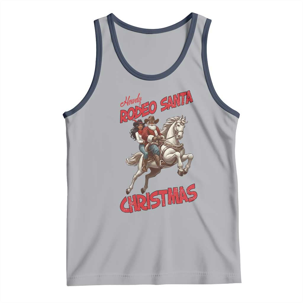 Black Cowboy Santa Christmas Tank Top African American Western TS14 Athletic Heather Navy Print Your Wear