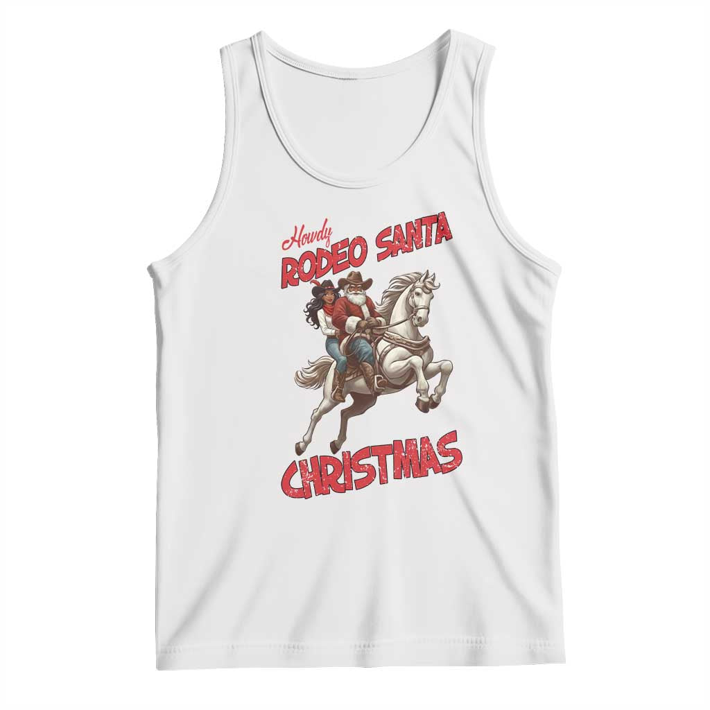 Black Cowboy Santa Christmas Tank Top African American Western TS14 White Print Your Wear