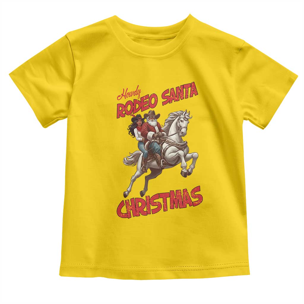 Black Cowboy Santa Christmas Toddler T Shirt African American Western - Print Your Wear