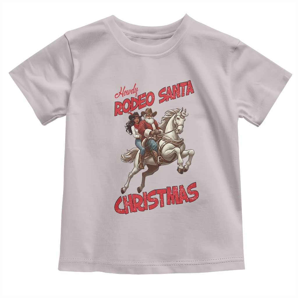 Black Cowboy Santa Christmas Toddler T Shirt African American Western TS14 Ice Gray Print Your Wear