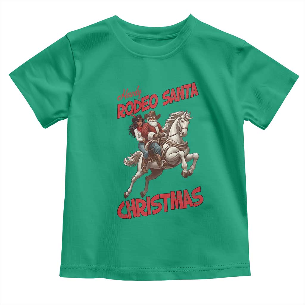 Black Cowboy Santa Christmas Toddler T Shirt African American Western - Print Your Wear