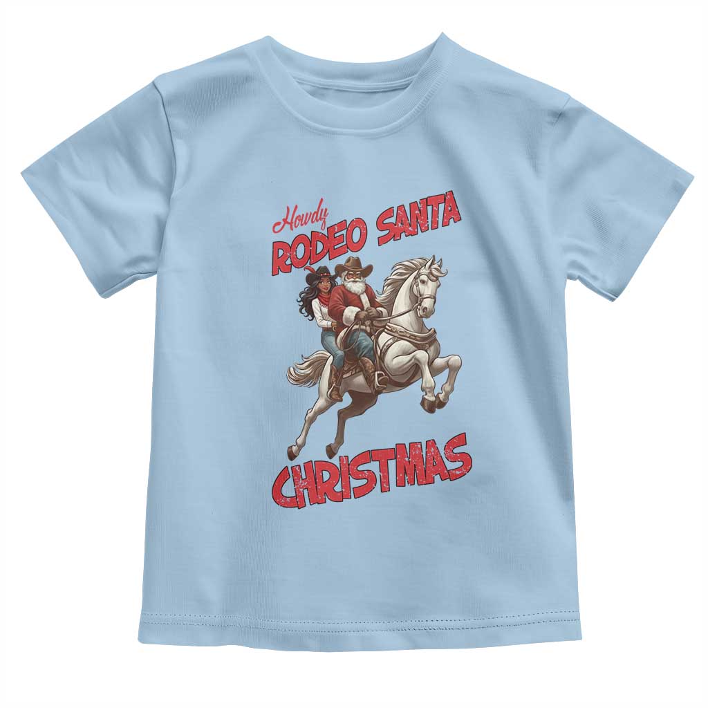 Black Cowboy Santa Christmas Toddler T Shirt African American Western - Print Your Wear