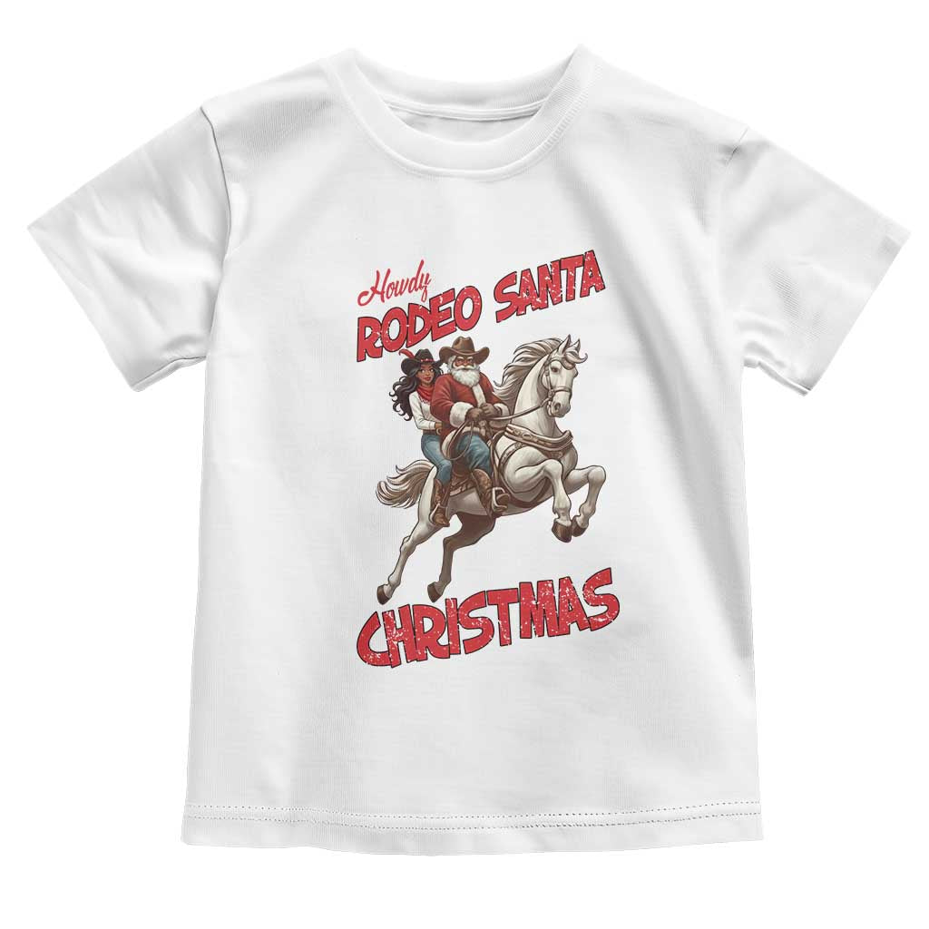 Black Cowboy Santa Christmas Toddler T Shirt African American Western - Print Your Wear