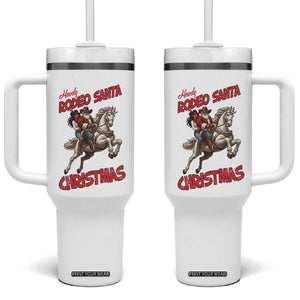 Black Cowboy Santa Christmas Tumbler With Handle African American Western TS14 One Size: 40 oz White Print Your Wear
