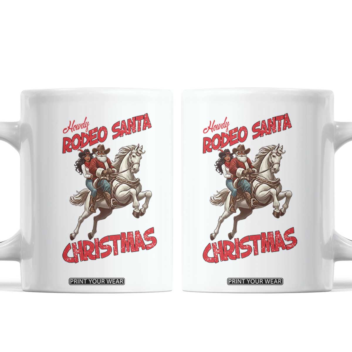 Black Cowboy Santa Christmas Coffee Mug African American Western - Print Your Wear
