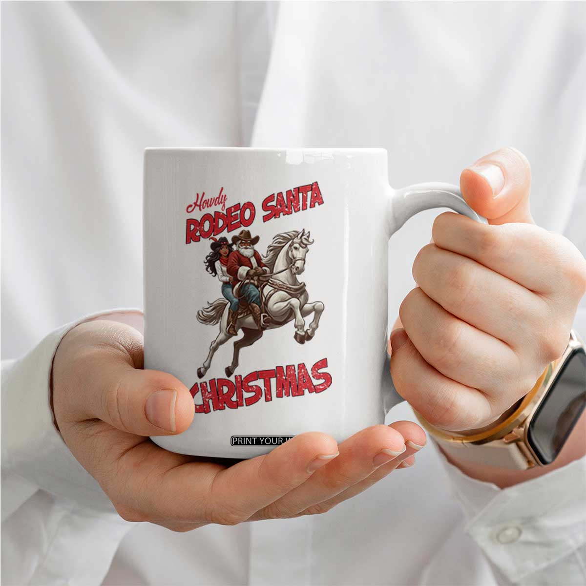 Black Cowboy Santa Christmas Coffee Mug African American Western TS14 Print Your Wear